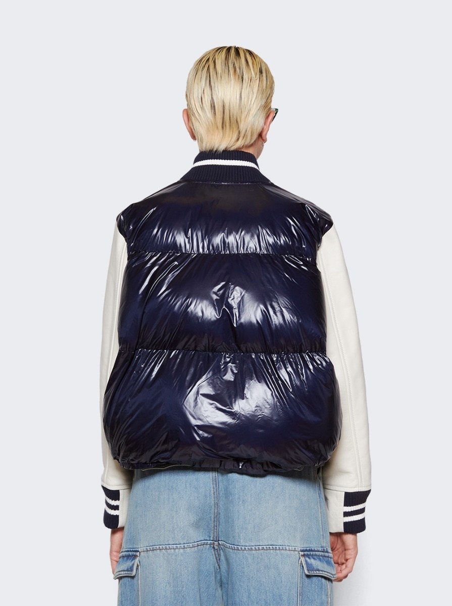 Padded Blouson Jacket Navy And Off White - 6