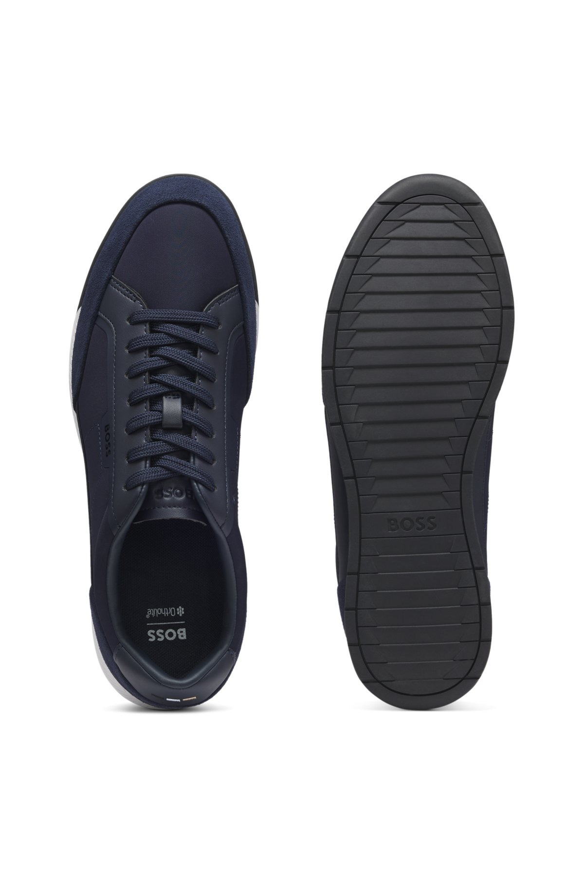 LOW-TOP TRAINERS WITH SUEDE AND FAUX LEATHER - 4