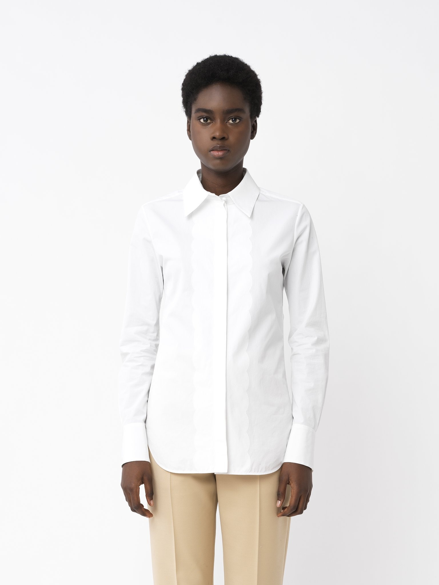 SCALLOP-EMBROIDERED SHIRT - 3