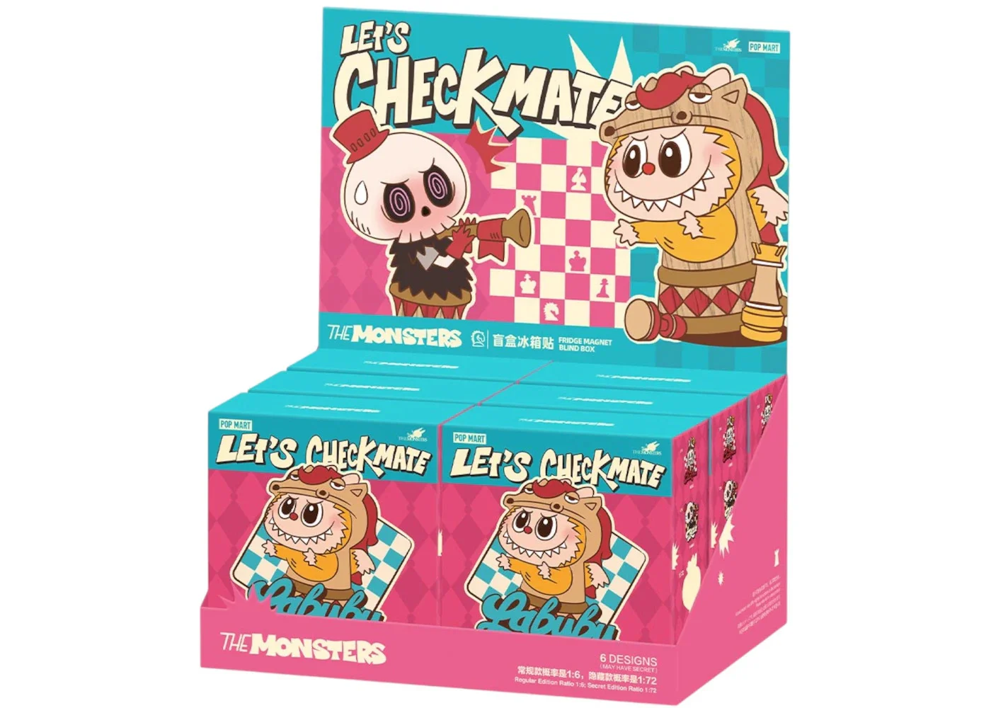 Pop Mart Labubu The Monsters Let's Checkmate Series Fridge Magnet Sealed Case (6 Blind Box) - 1