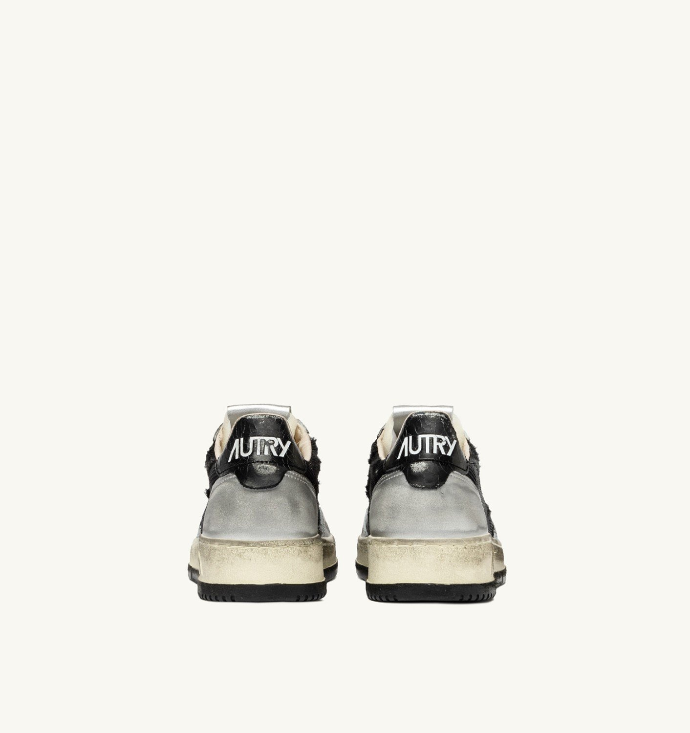 MEDALIST LOW SNEAKERS SUPER VINTAGE IN WHITE MESH SILVER SUEDE AND BLACK LEATHER - 3