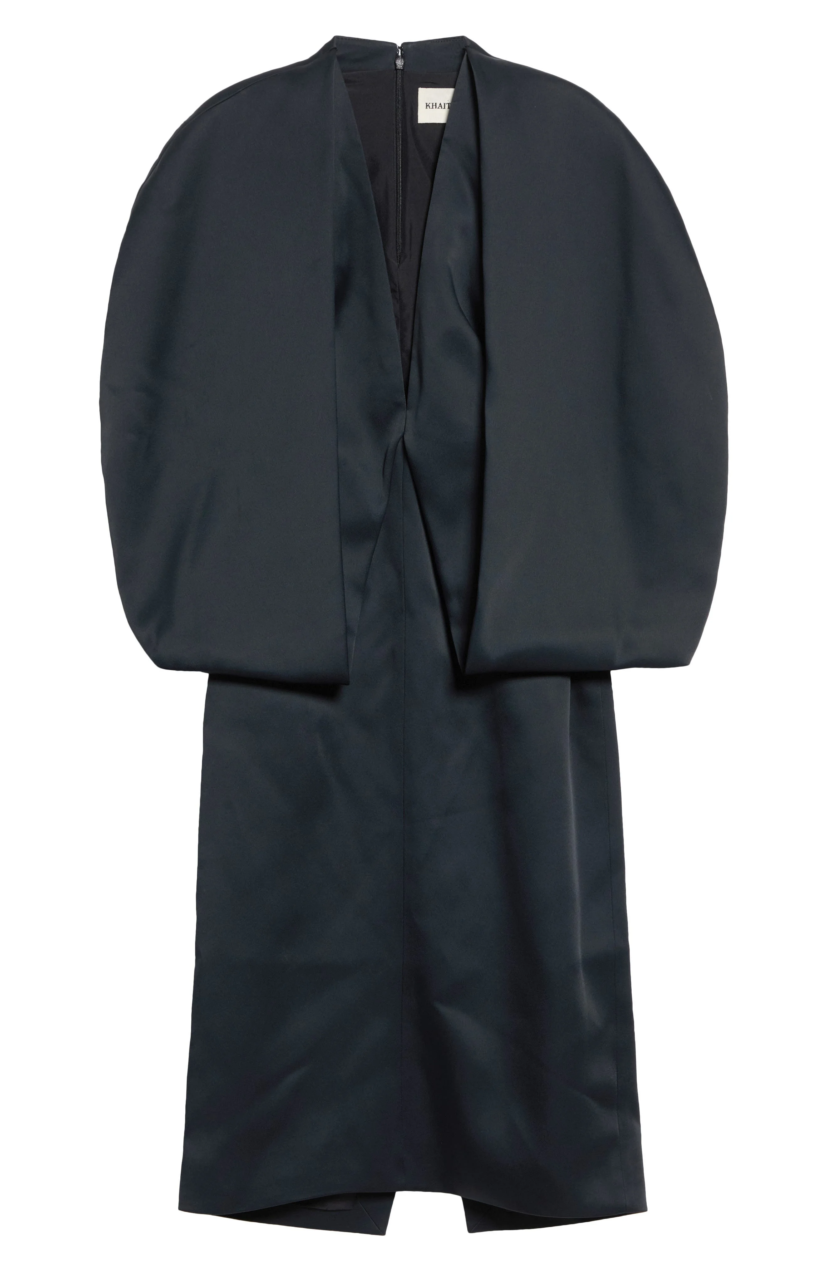 Khaite Dakota Bonded Crepe Satin Dress in Black - 1