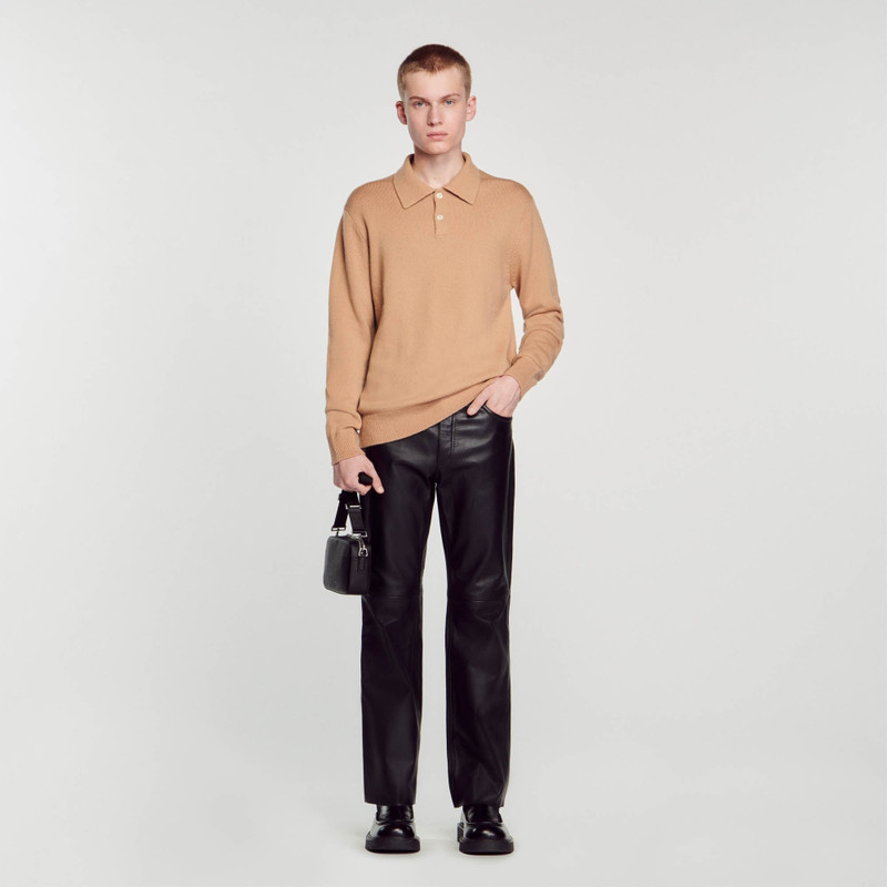 Sandro WOOL AND CASHMERE POLO SHIRT outlook