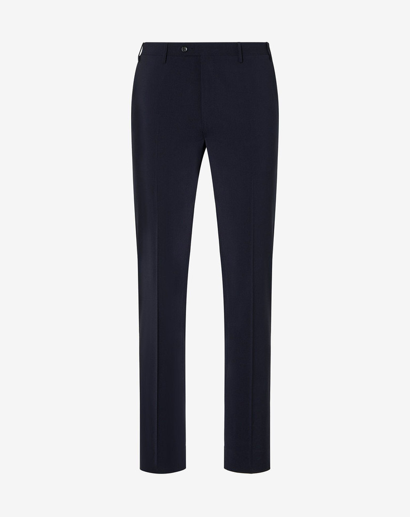 Navy blue 120's stretch wool trousers 1