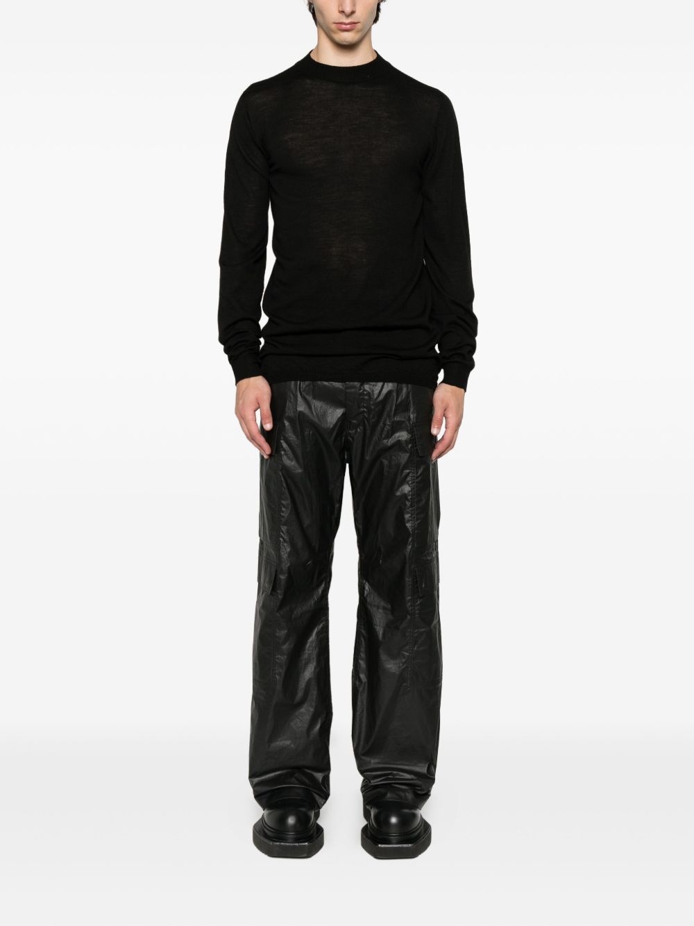 cargo-pocket cotton-blend trousers - 2