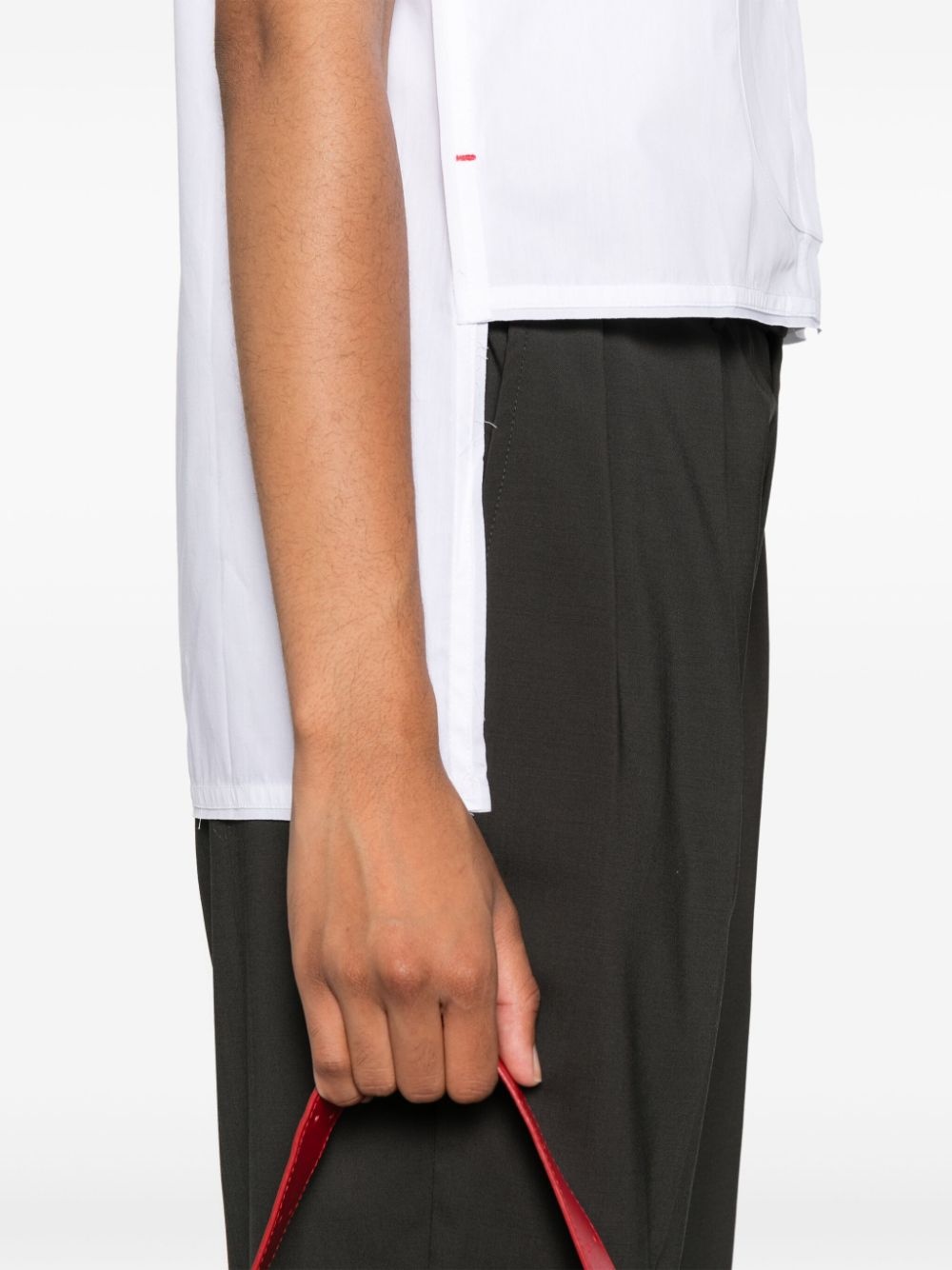 panel-detail sleeveless shirt - 5