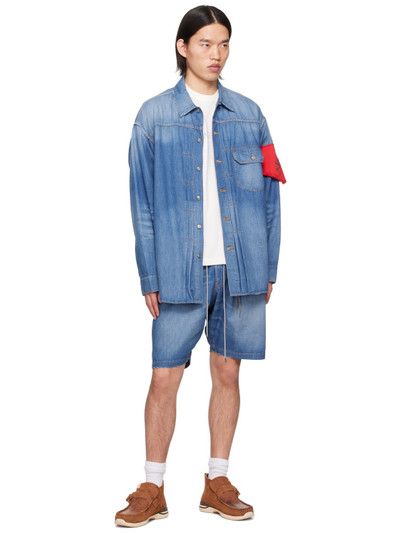 mastermind JAPAN Blue Drawstring Denim Shorts outlook