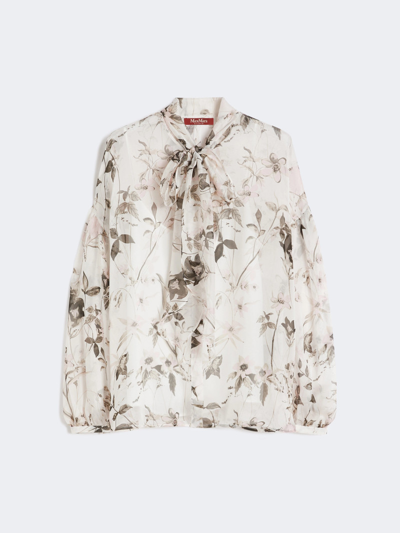 ETERE Blouse in printed chiffon - WHITE 1
