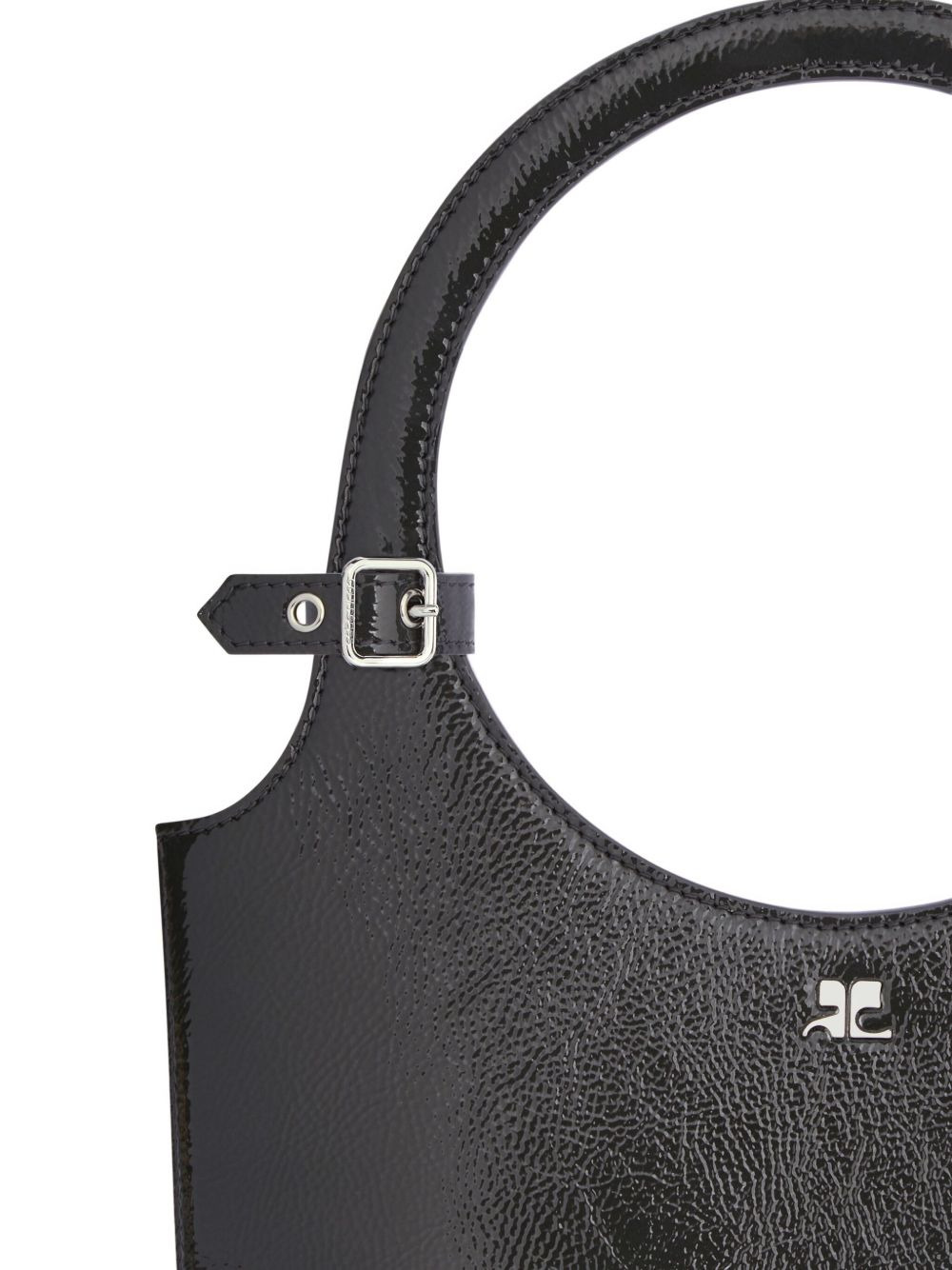 leather curved handbag - 5