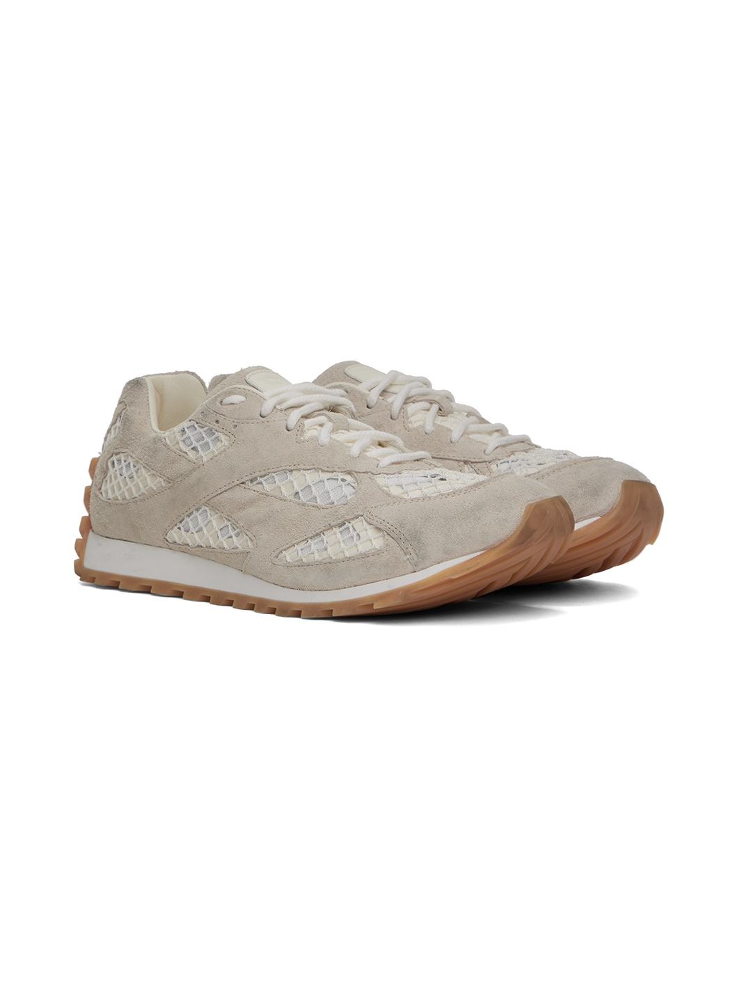 White & Gray Orbit Sneakers - 4