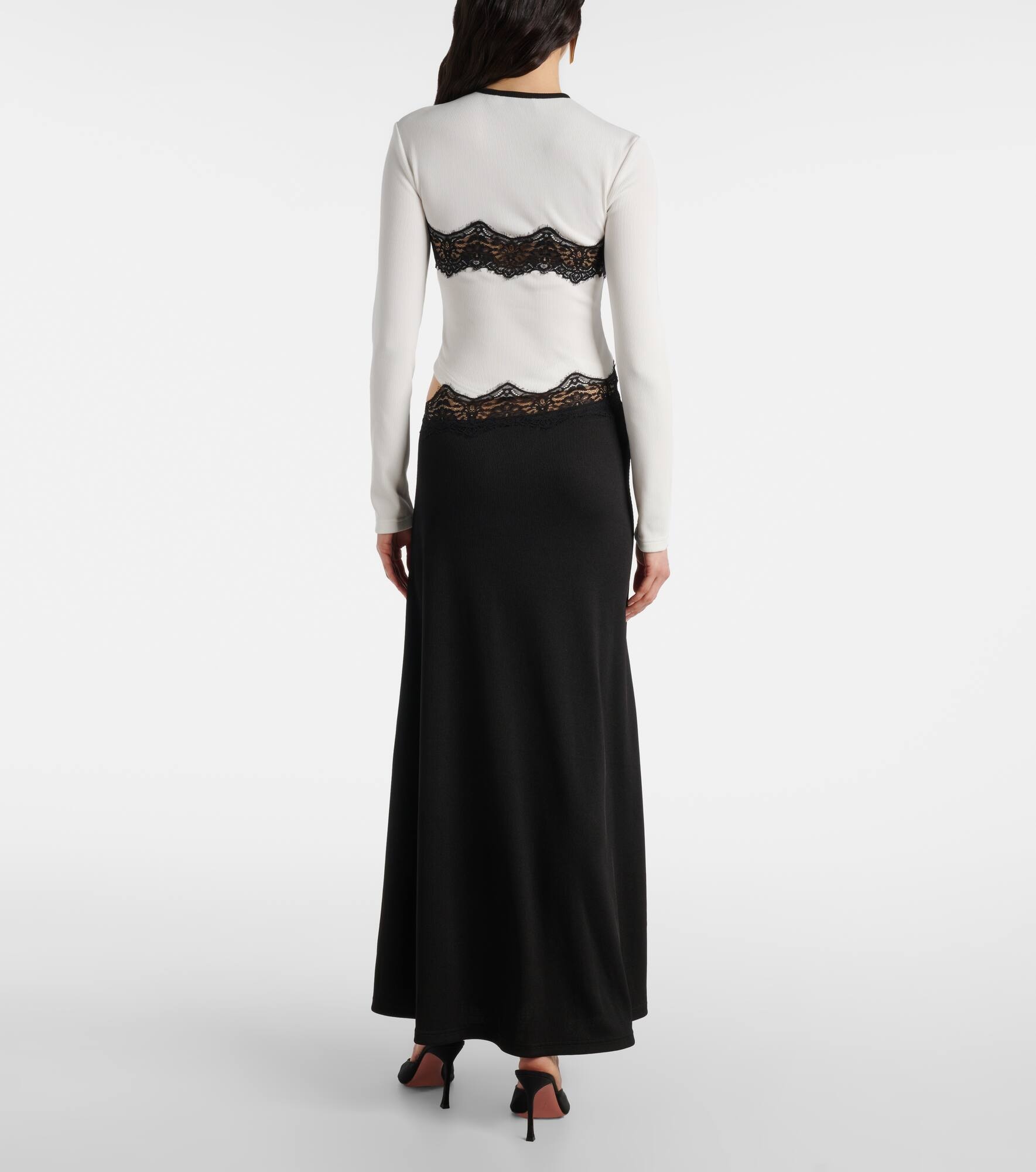 Lace-trimmed cutout maxi dress - 3