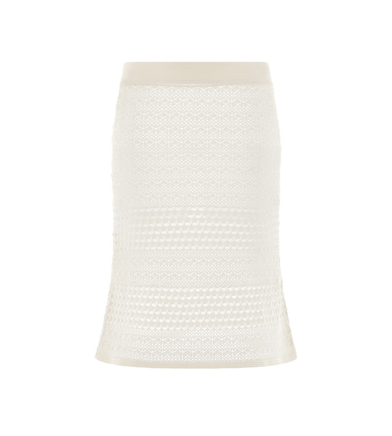 OPENWORK STRETCH VISCOSE KNIT SKIRT - 1