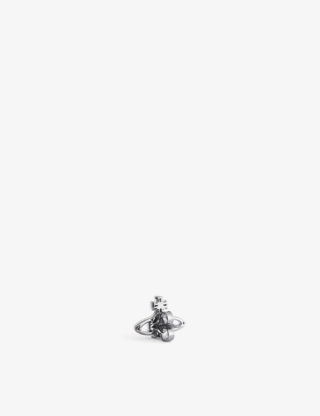 Suzon rhodium-plated brass stud earring - 3