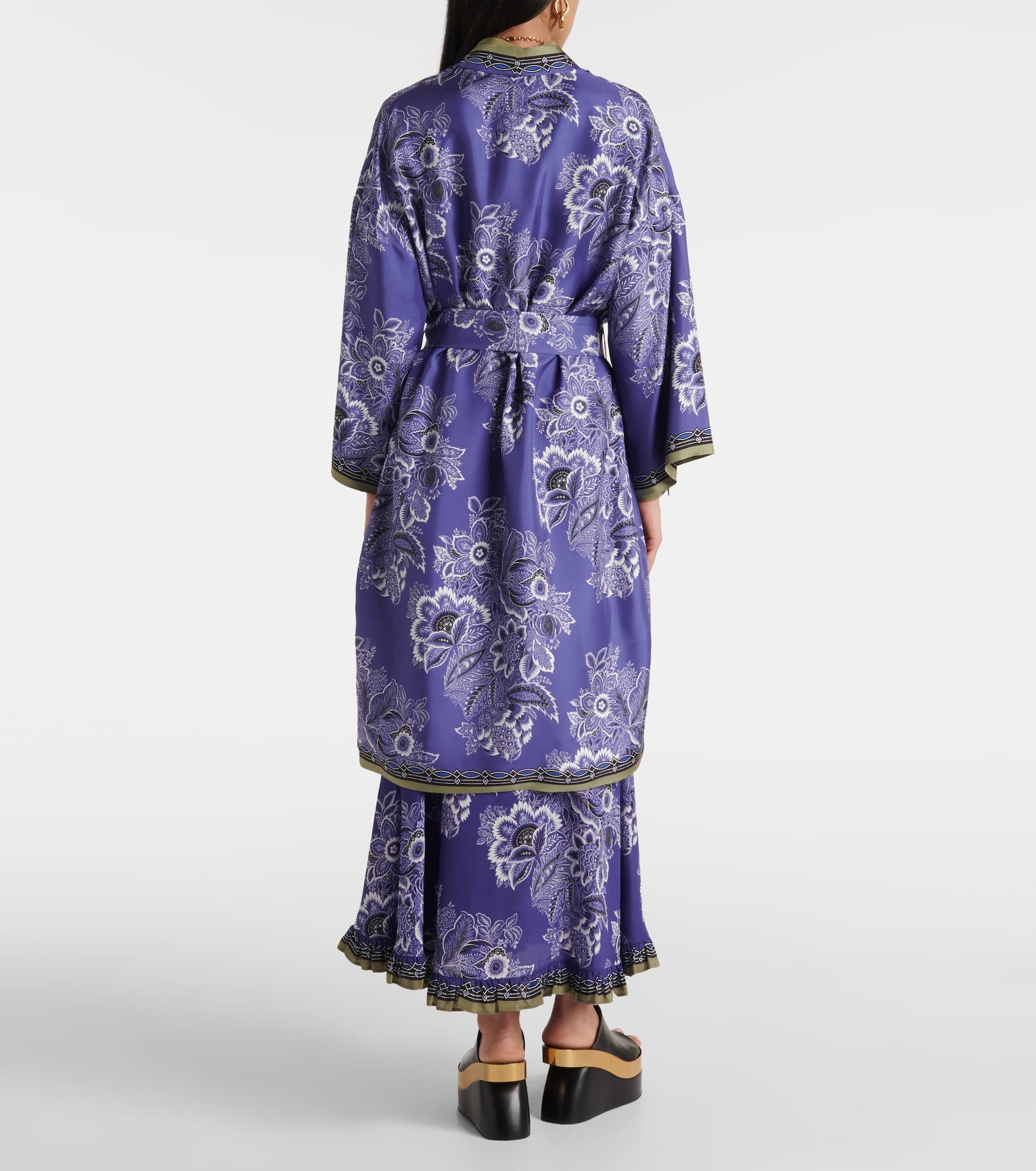 Printed silk twill robe - 3