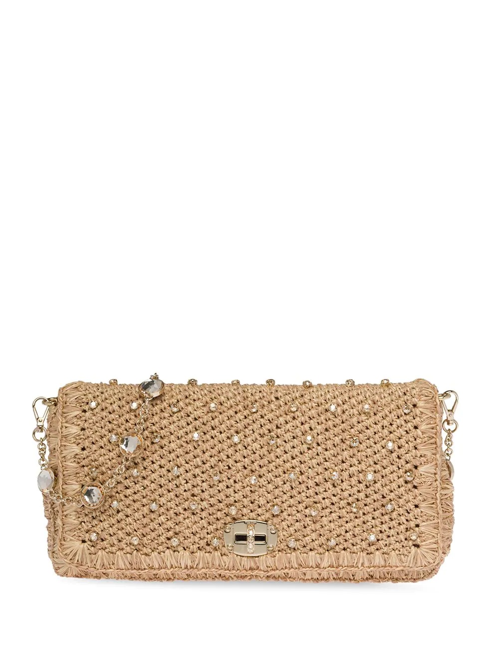 Miu Crystal raffia clutch bag - 1