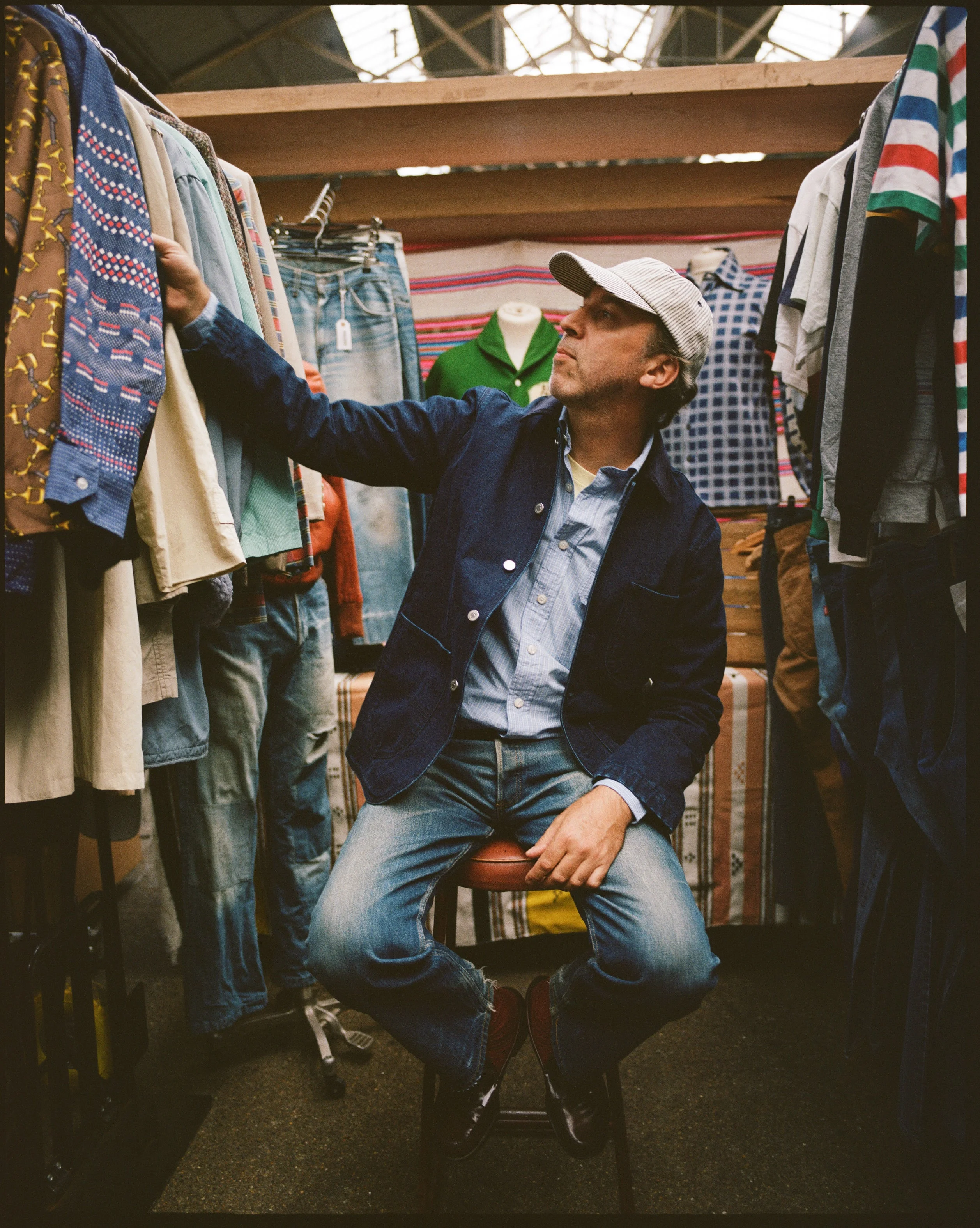 Indigo Denim Lined Chore Jacket - 1