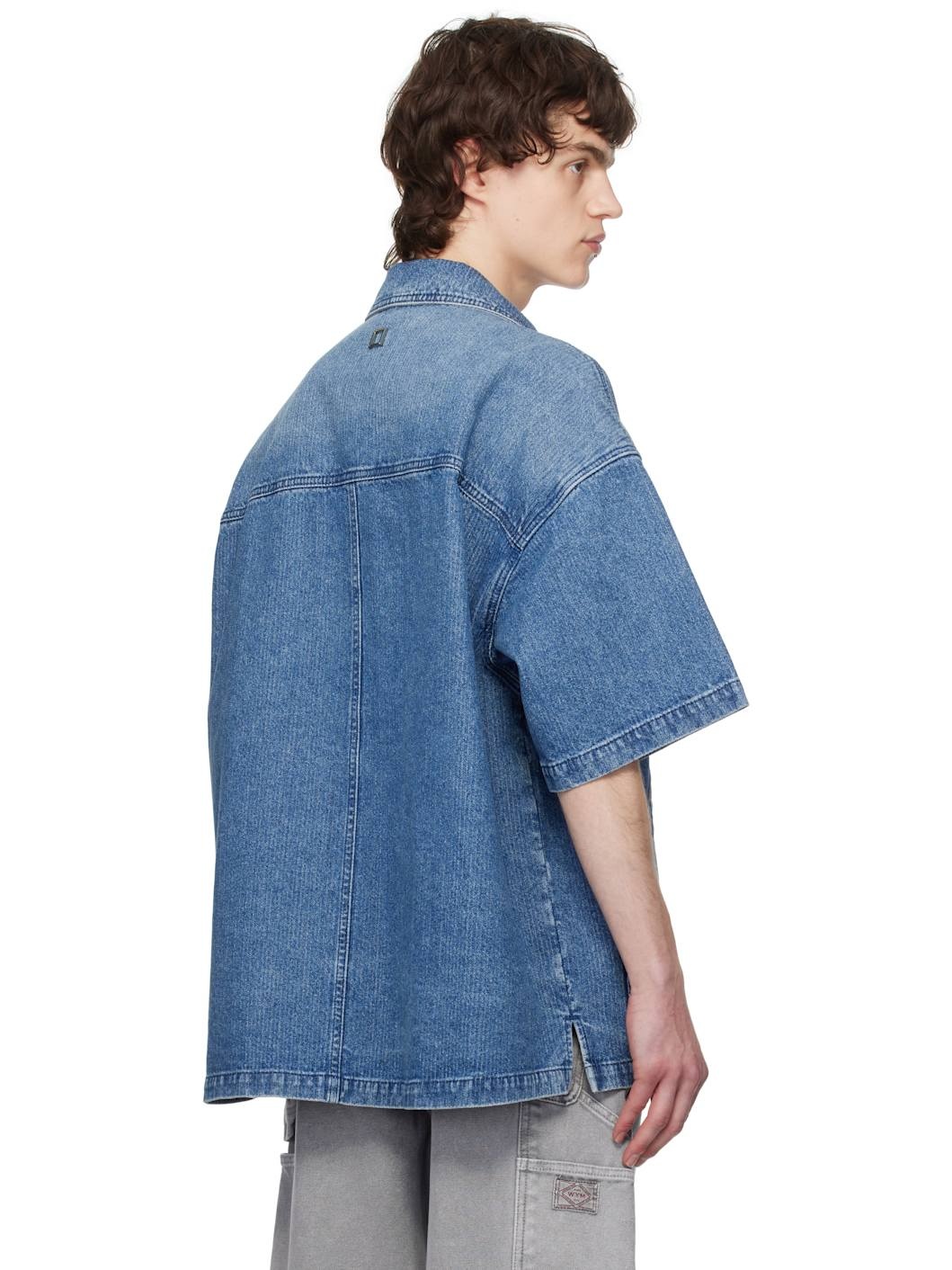 Blue Faded Denim Shirt - 3