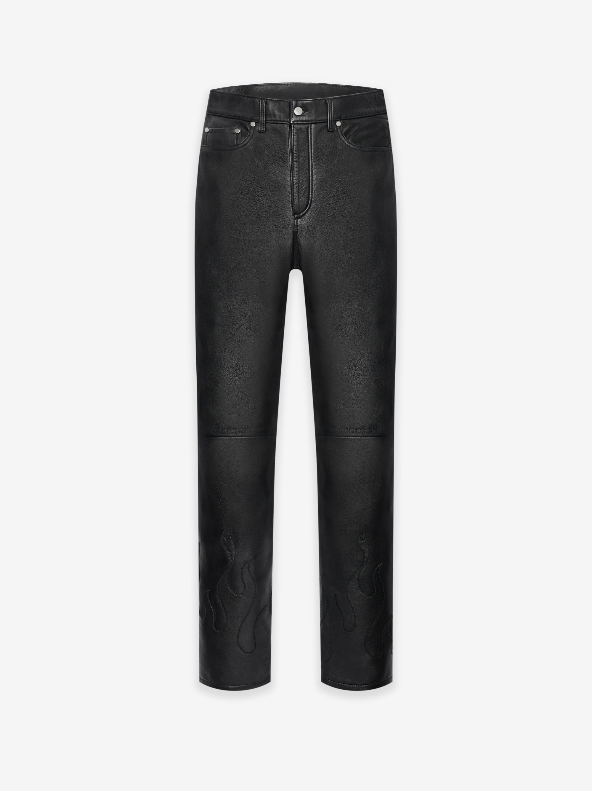 LEATHER FLAME RHACER PANTS - 1