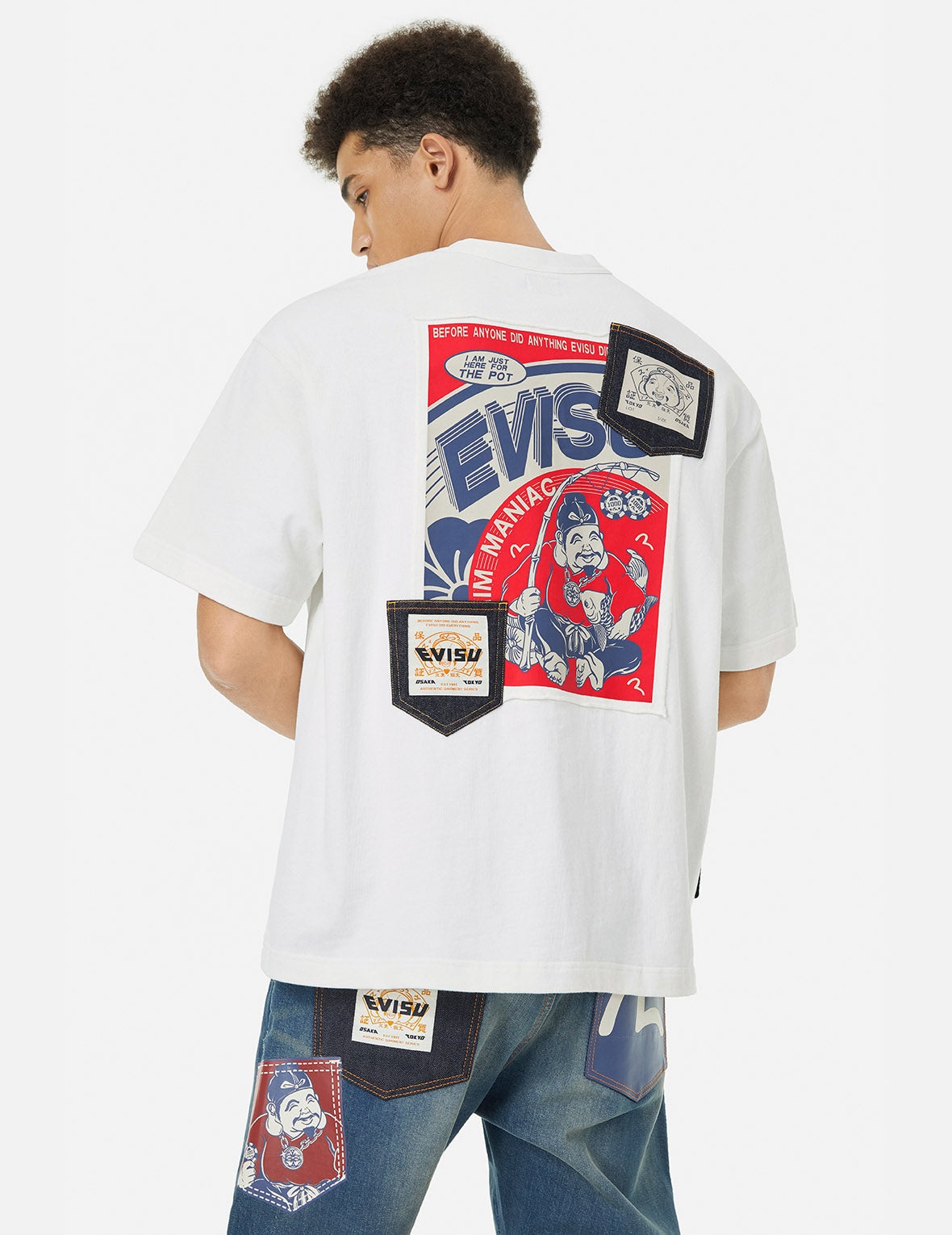 Ebisu Poster Appliqué and Seagull Embroidery T-Shirt - 2