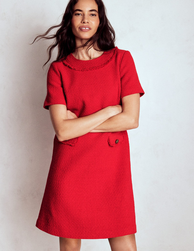 Evita Cotton Shift Dress-Poppy Red 5