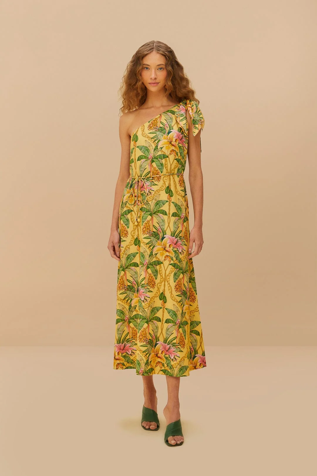 Yellow Tropical Paradise Lenzing™ Ecovero™ Euroflax™ Maxi Dress - 1