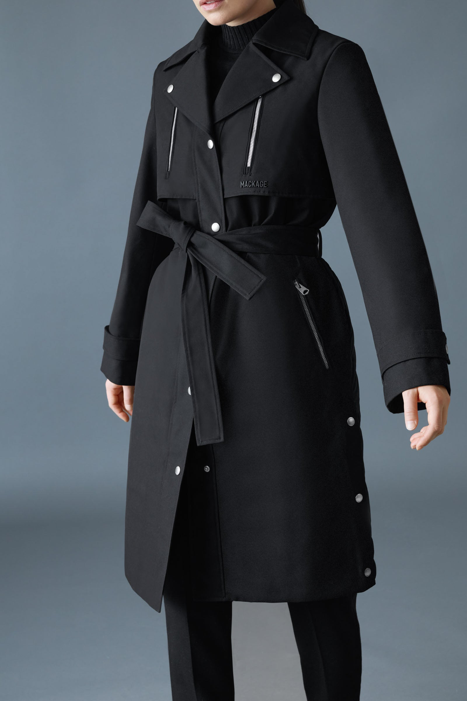 SIOBHAN Down Trench Coat with Removable Bib - 6