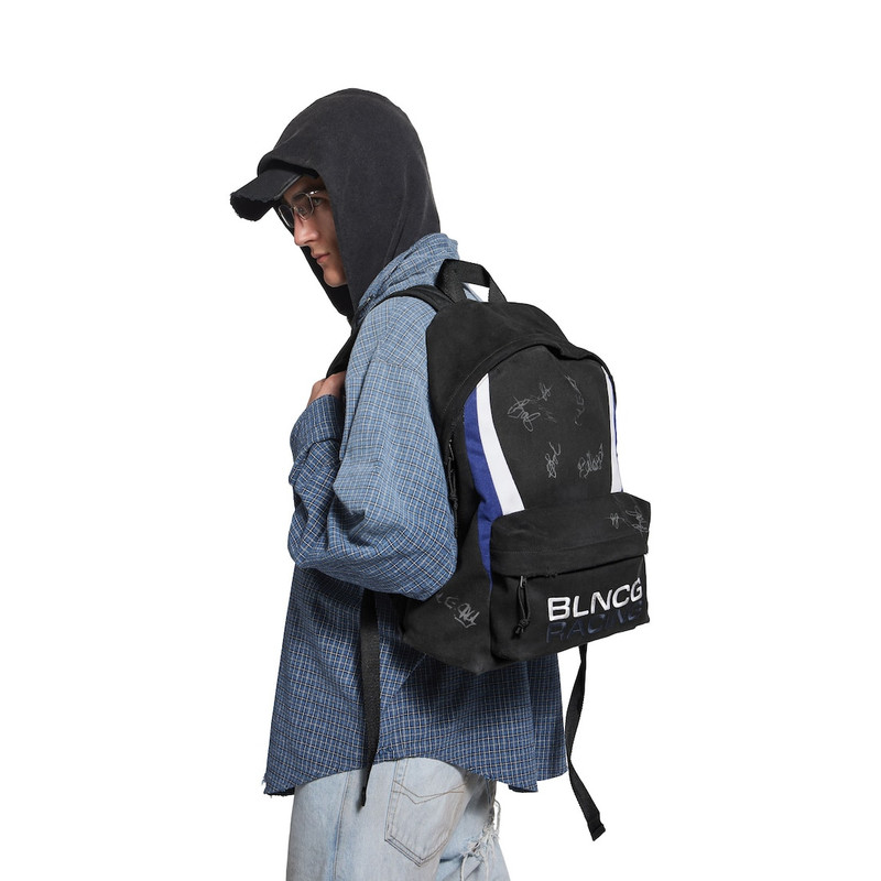 BALENCIAGA Men's Explorer Backpack in Black/blue/white outlook