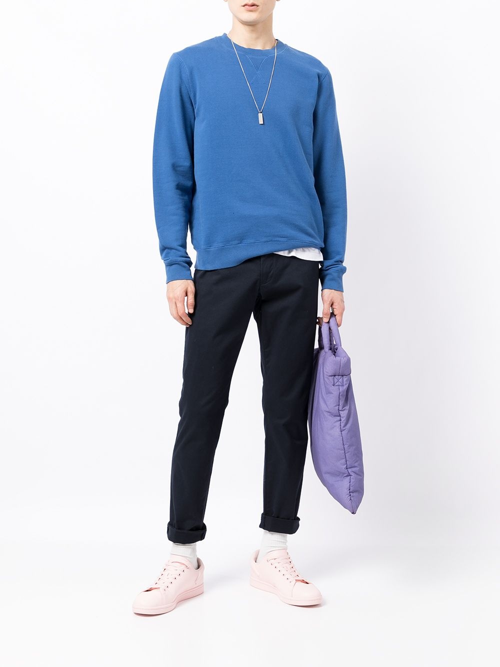 ribbed-trim cotton sweatshirt - 2