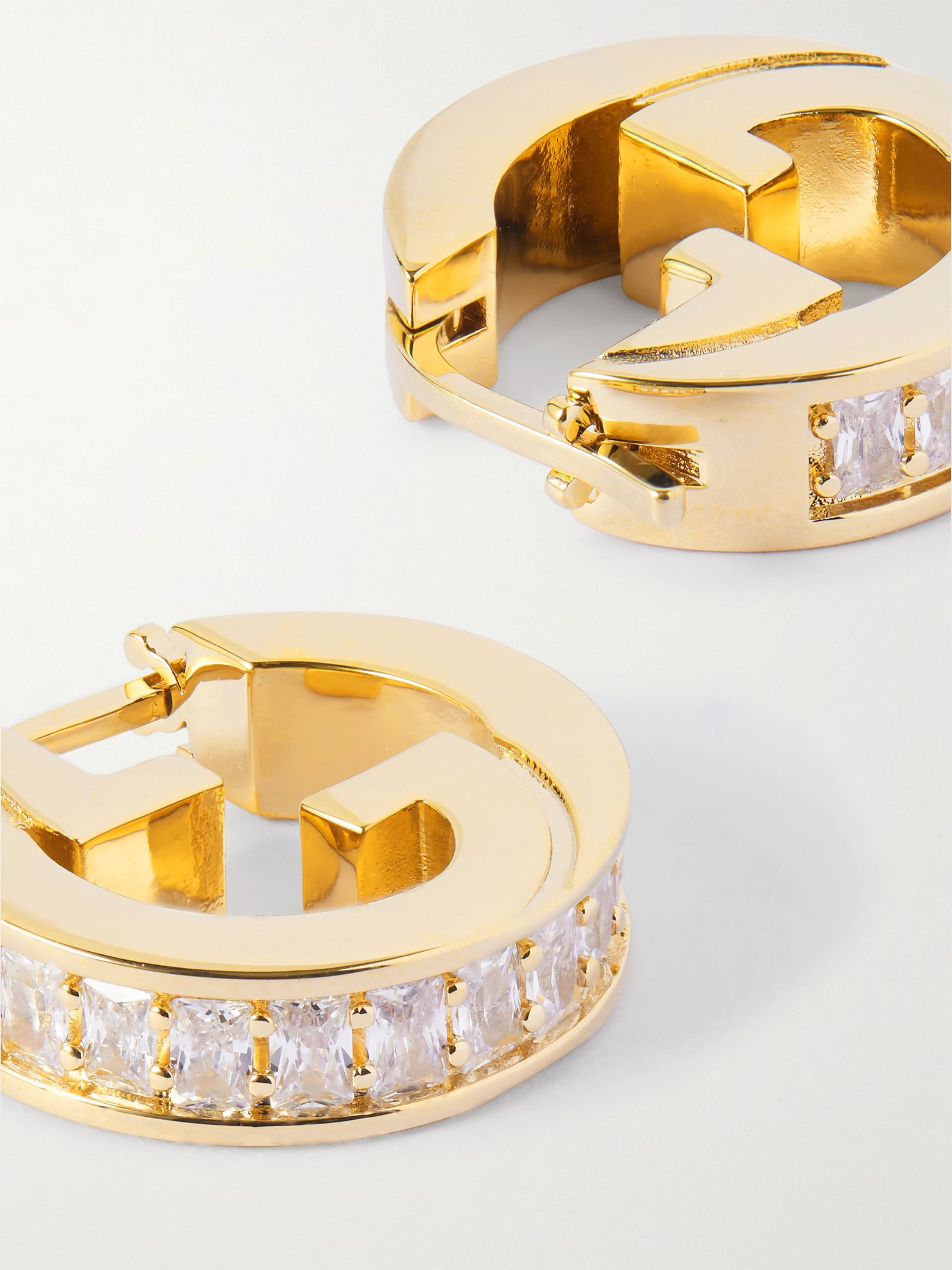 Blondie gold-tone crystal hoop earrings Gold - 3