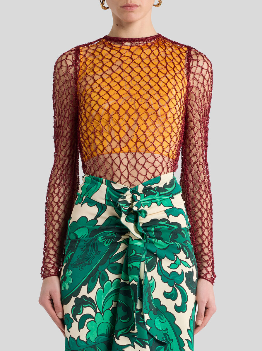 MESH-EFFECT LONG-SLEEVED SWEATER - 2