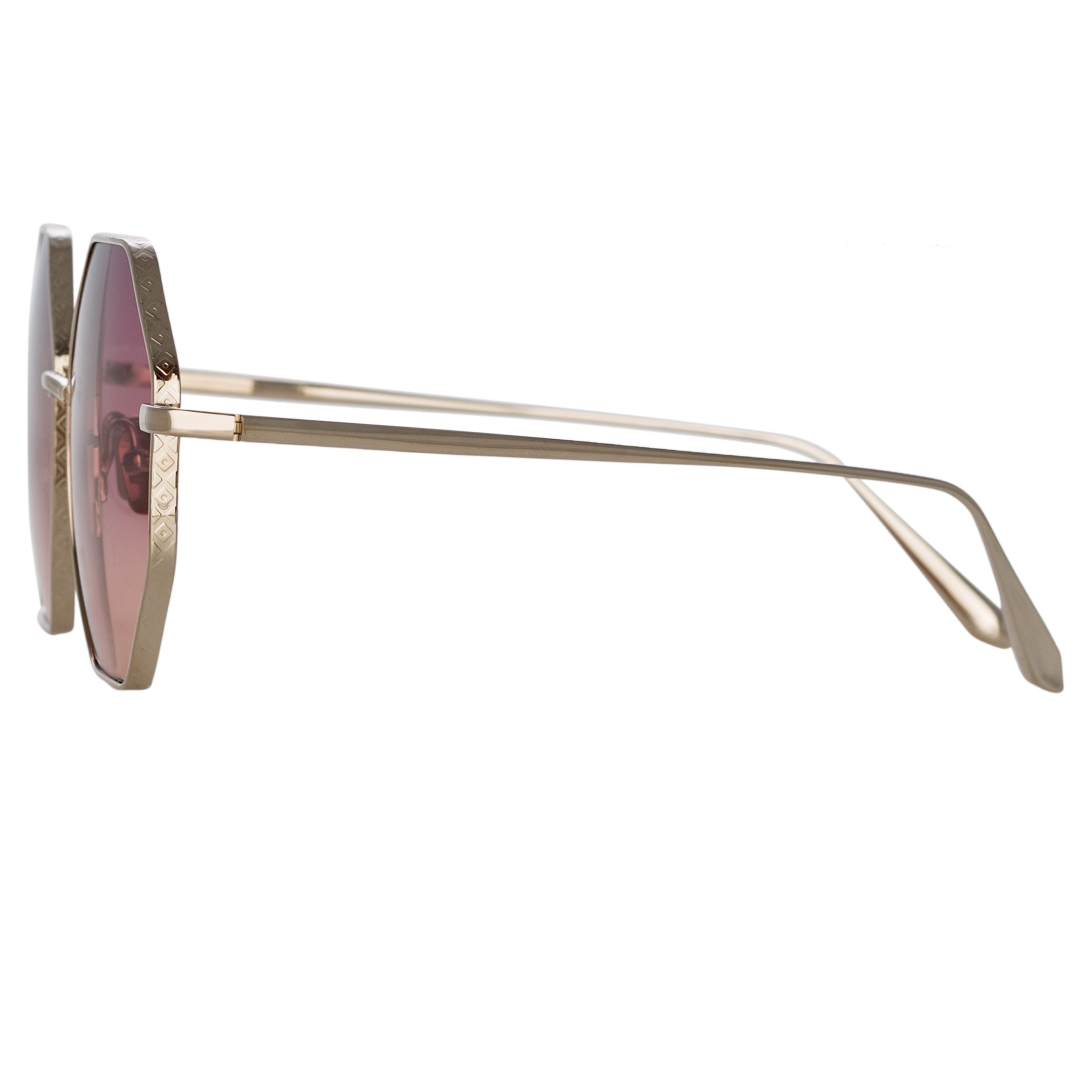 LIANAS HEXAGON SUNGLASSES IN LIGHT GOLD AND WINE - 3