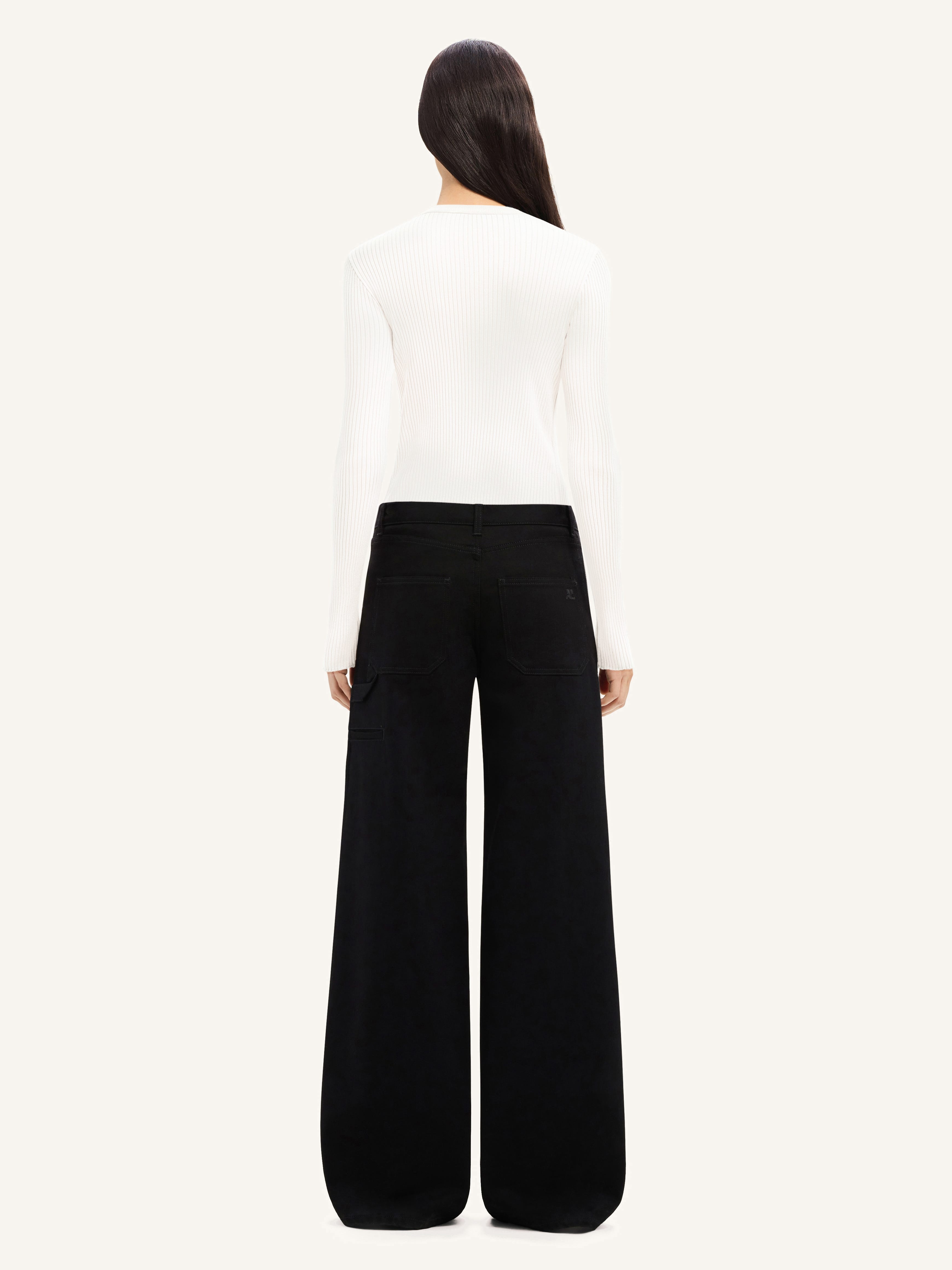 SHOULDER SNAPS RIB KNIT SWEATER - 3