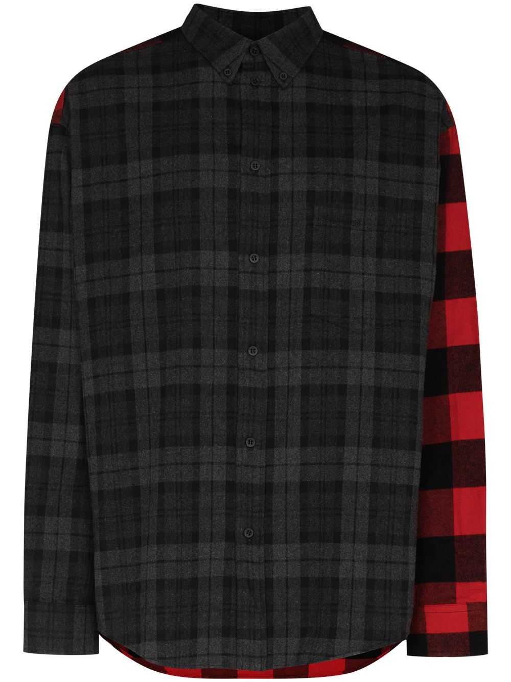 checked patchwork flannel shirt - 1