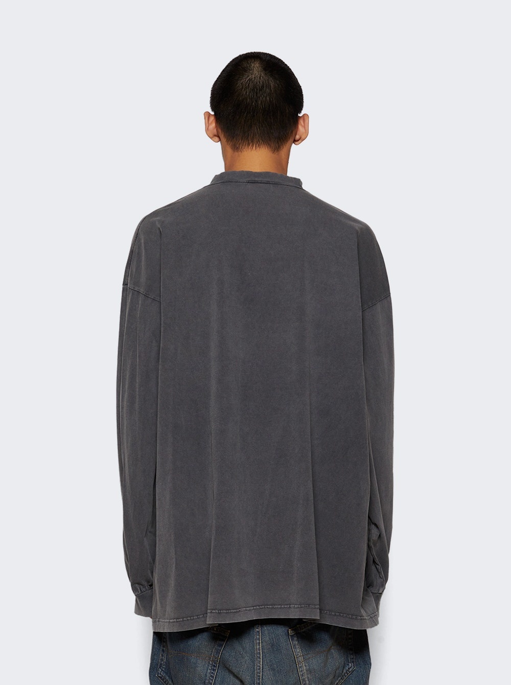 Long Sleeve Large Tee Super Faded Wash Black - 4