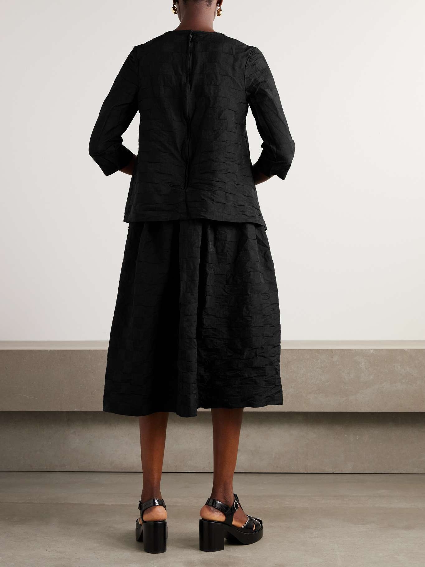 Jacquard midi dress Black - 3