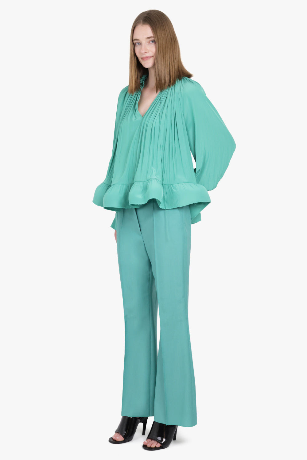 FLARED TAILORED PANTS | JADE - 2