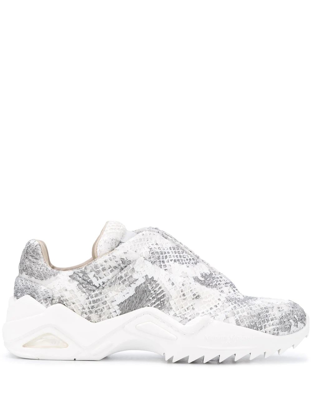 snakeskin print slip-on sneakers - 1