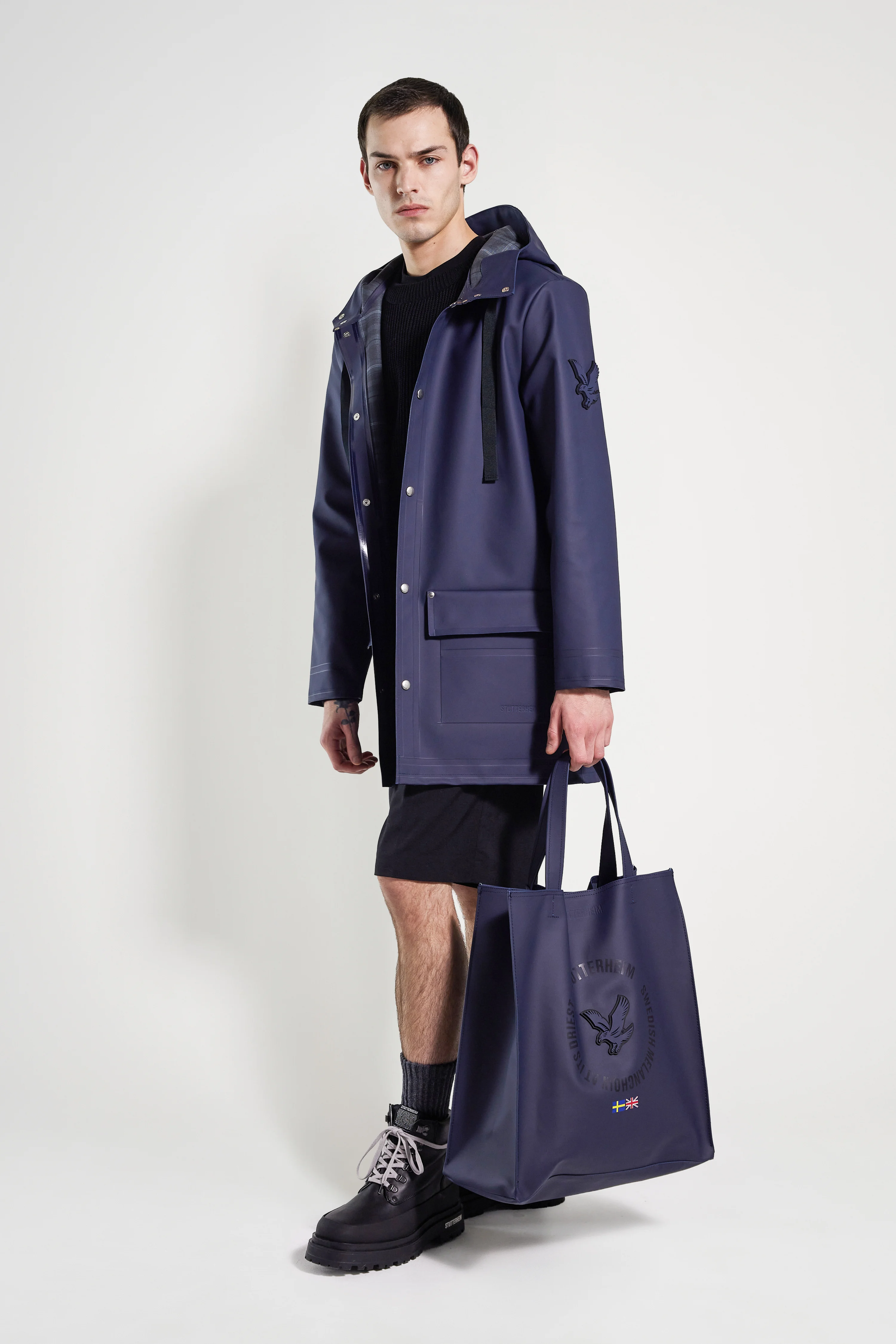 Men's Raincoat Navy - 1