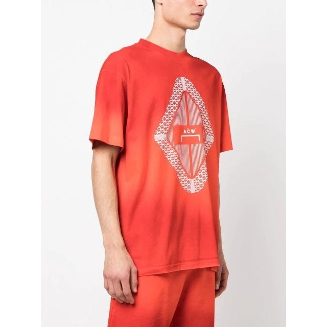 Red Gradient T-shirt with print - 3