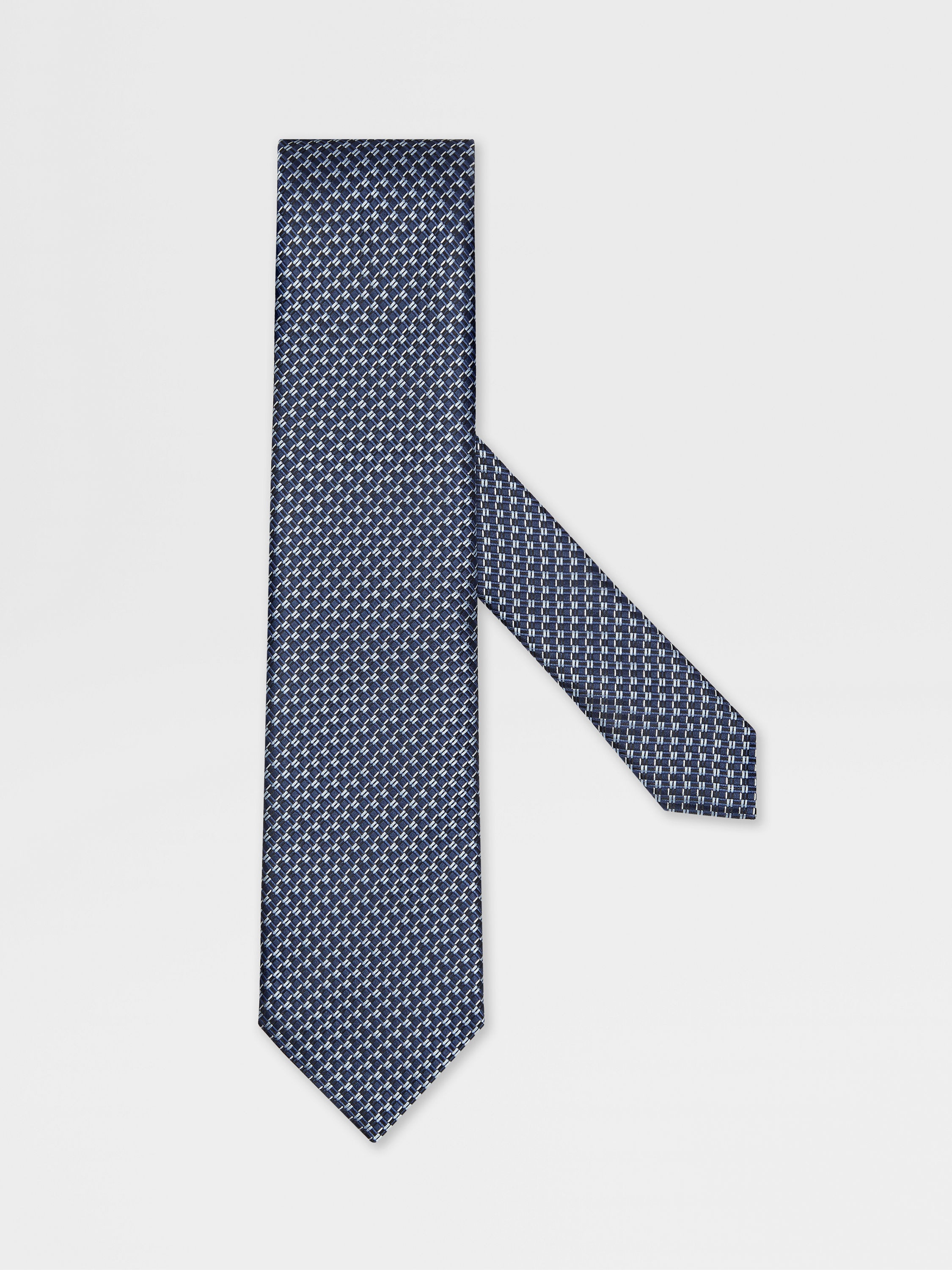 DARK BLUE SILK TIE - 1