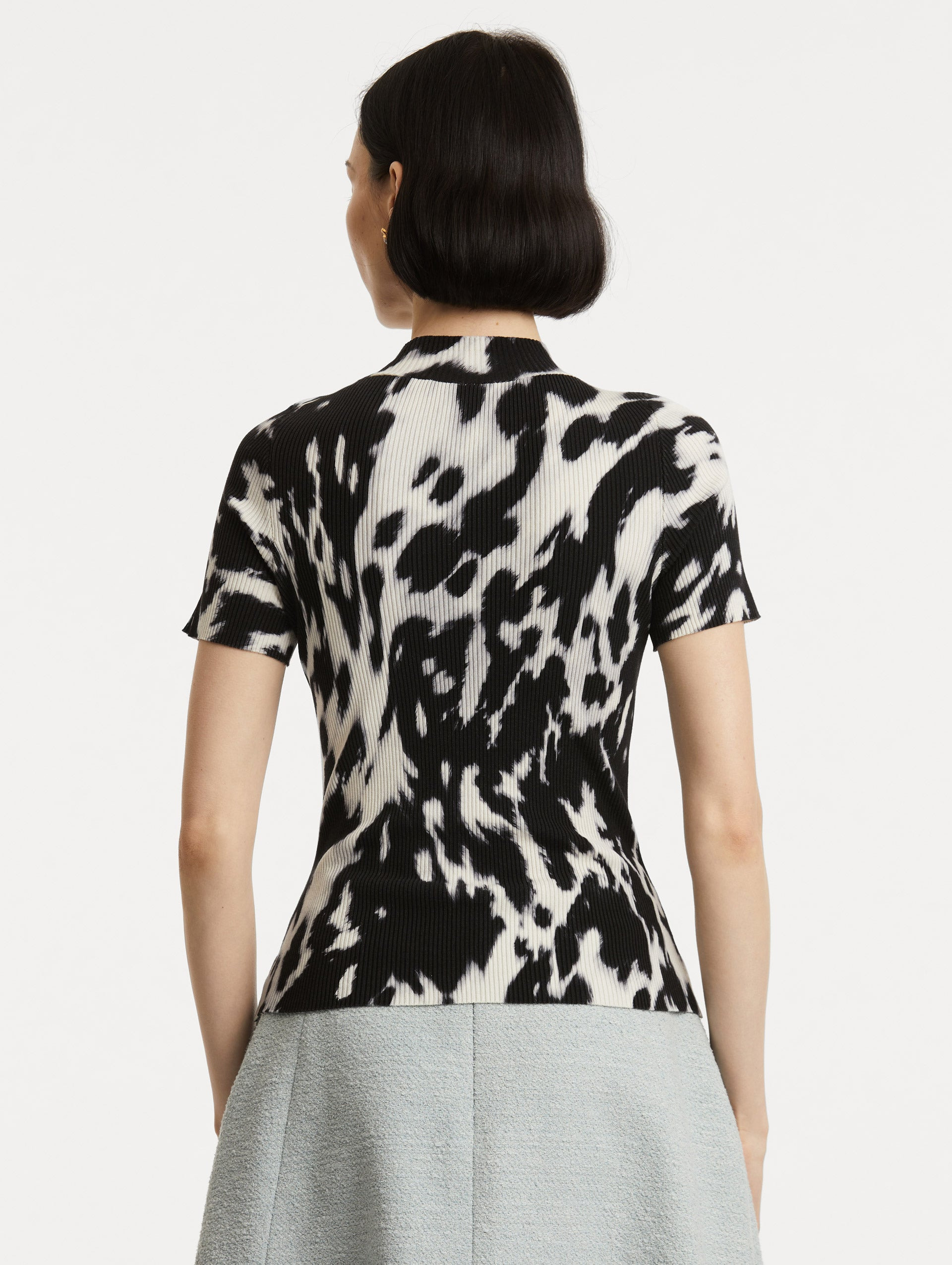 COWHIDE PRINTED RIBBED PULLOVER - 4