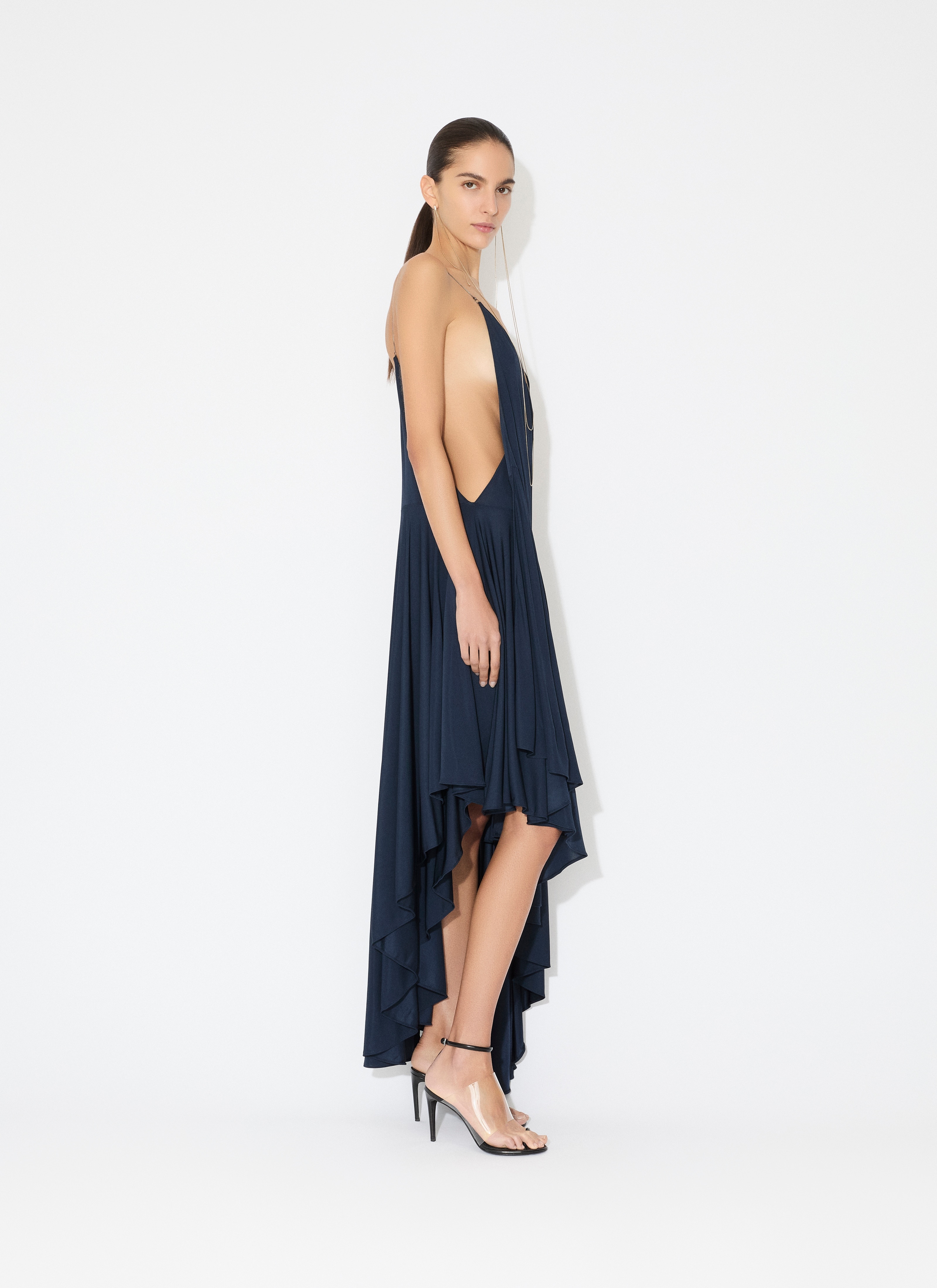 Alaïa MATTE JERSEY ASYMMETRICAL SLIP DRESS | alaia | REVERSIBLE