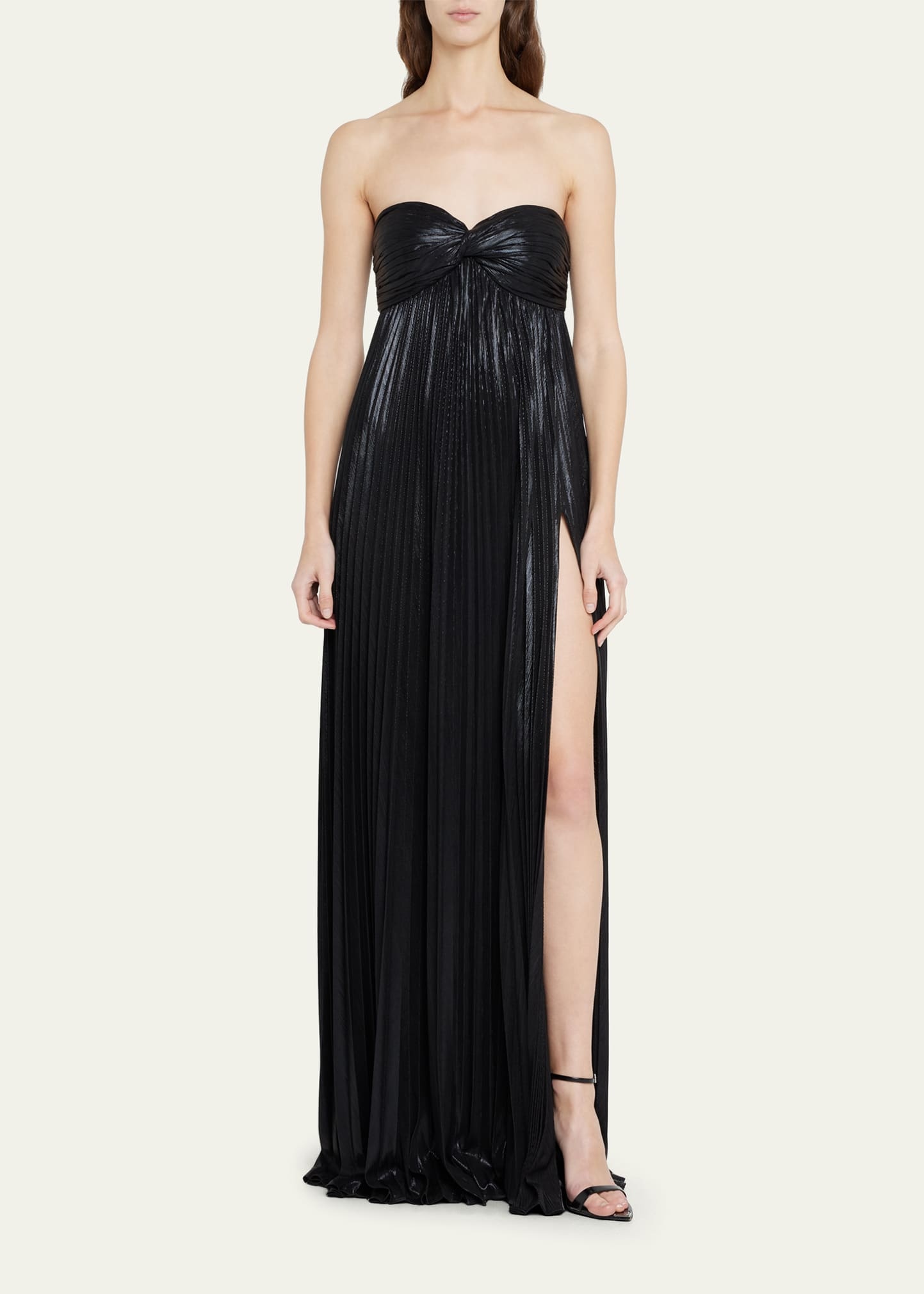 Zoa Strapless Lamé Twisted-Bodice Gown - 2