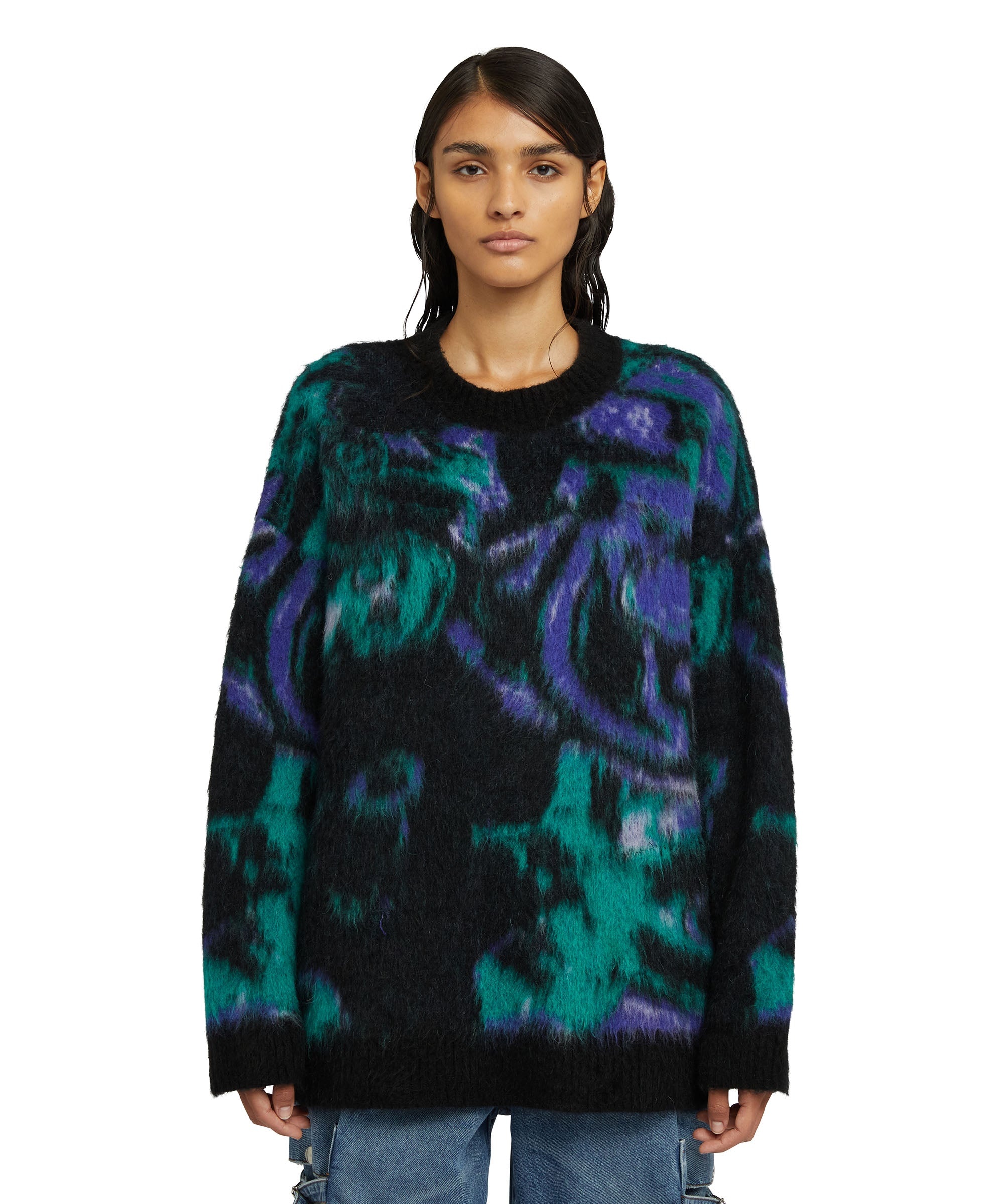 Rounded-collar sweater with "Magma" print - 2