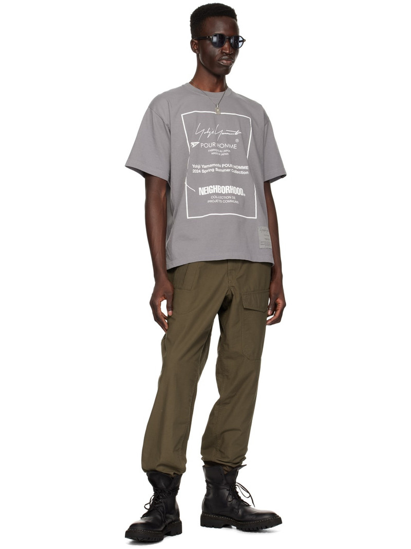 Yohji Yamamoto Gray NEIGHBORHOOD Edition T-Shirt outlook