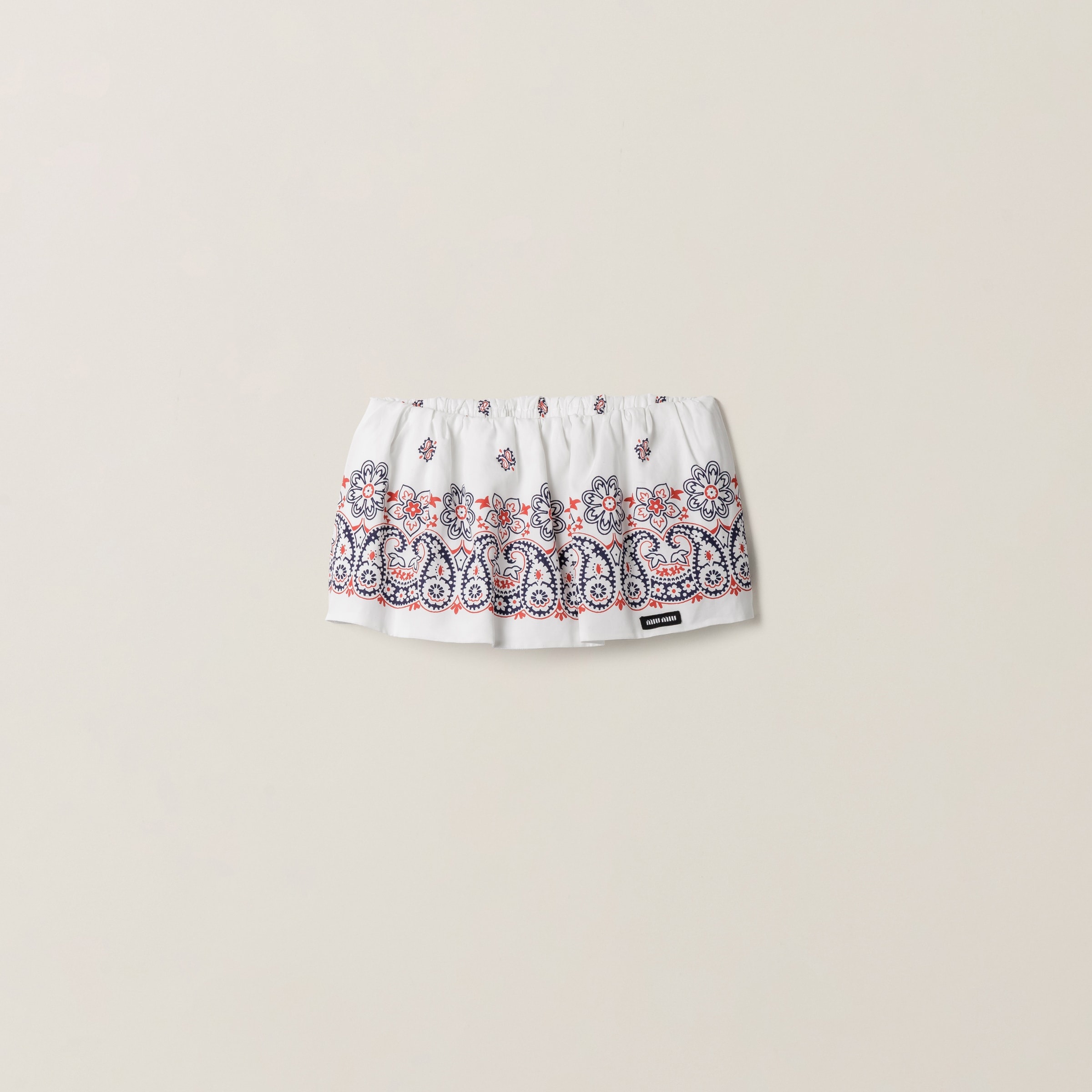 Slubbed poplin skirt with print - 1