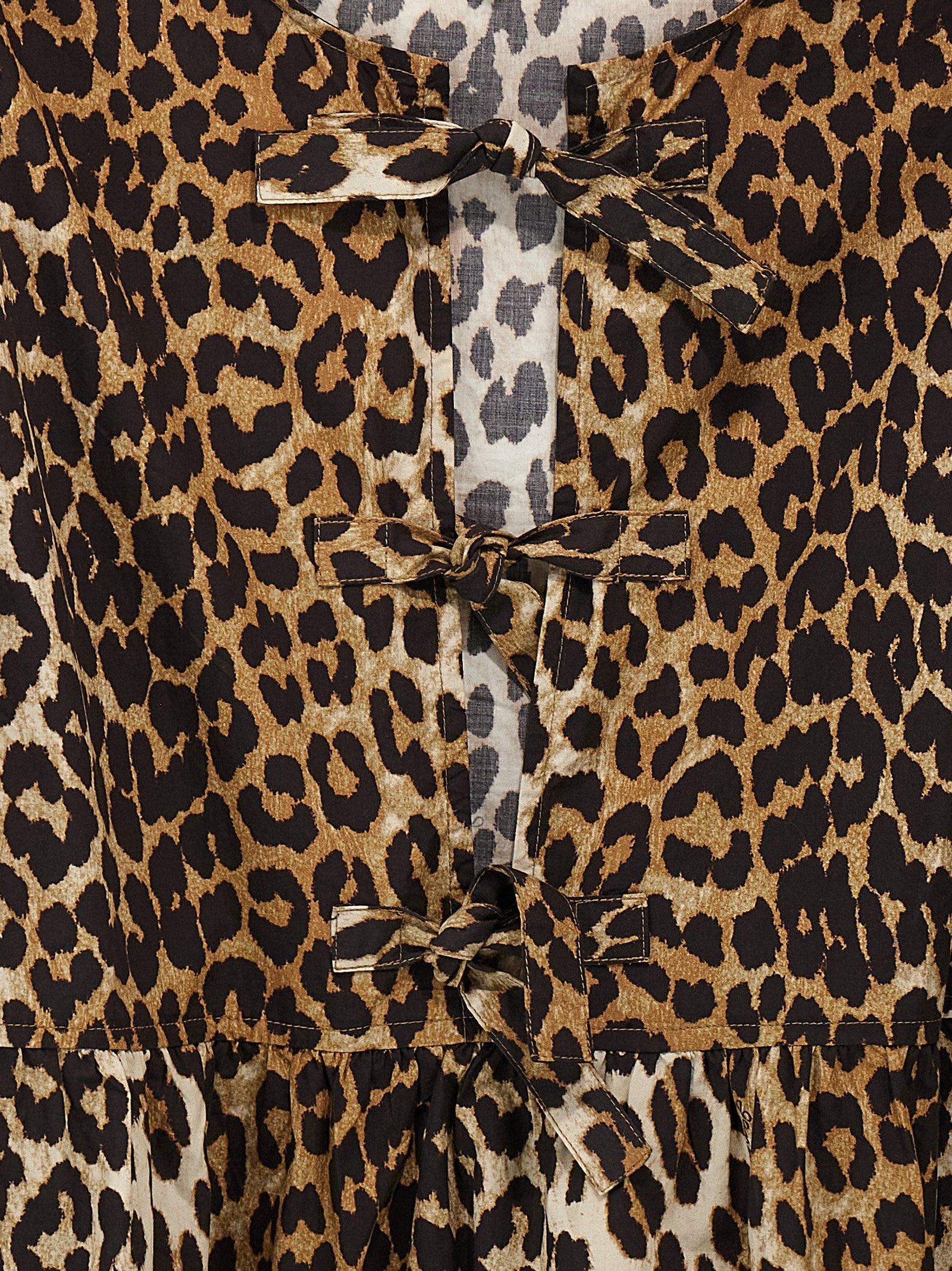 Leopard Poplin Dress Dresses Multicolor - 4