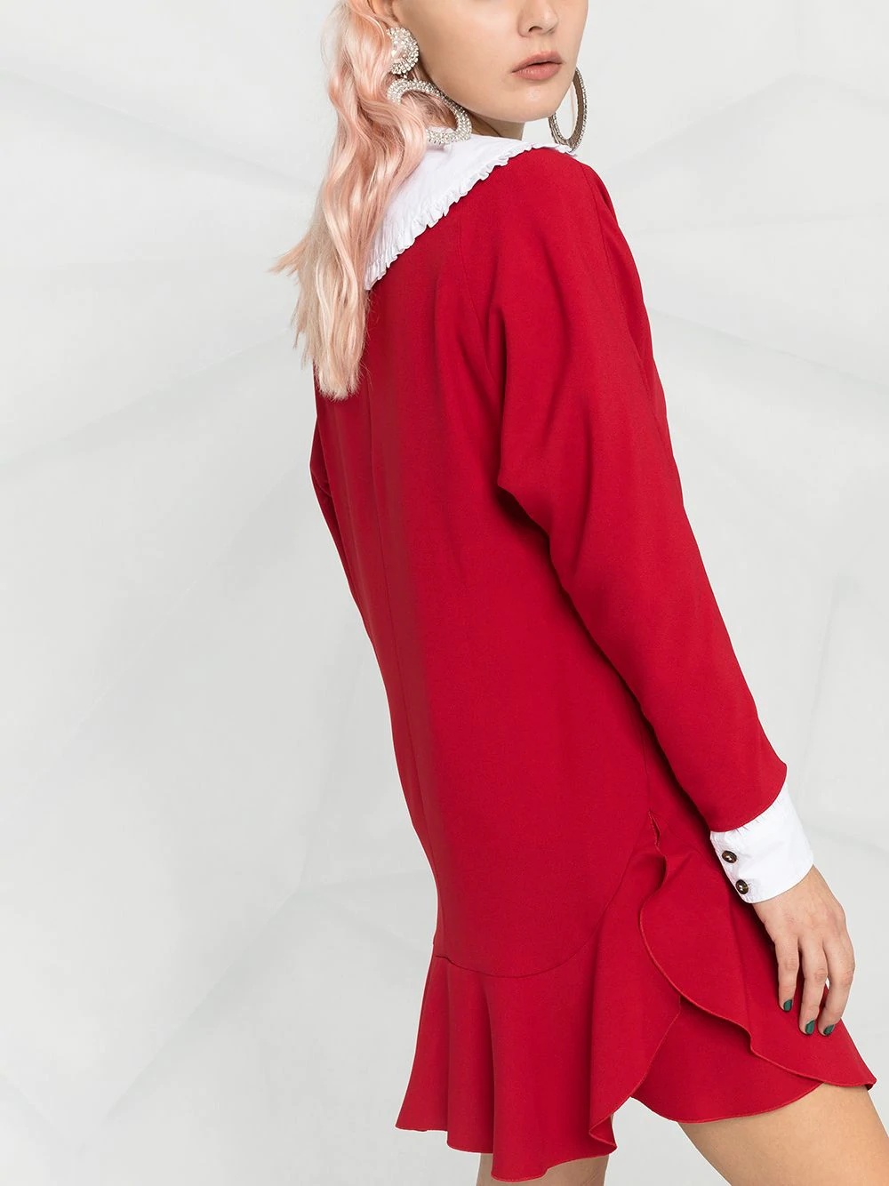 contrast collar dress - 3