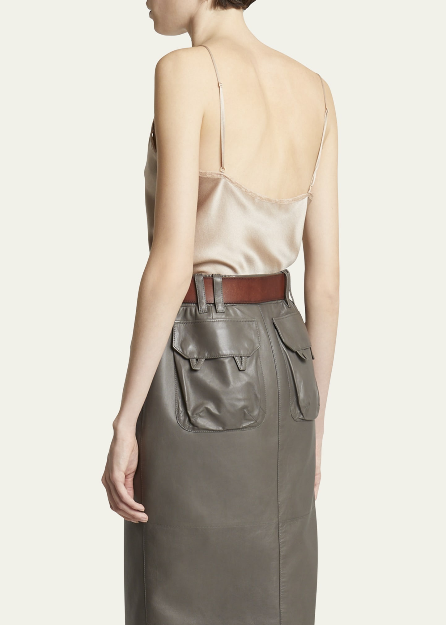 Satin Blouse with Lace Detail - 3