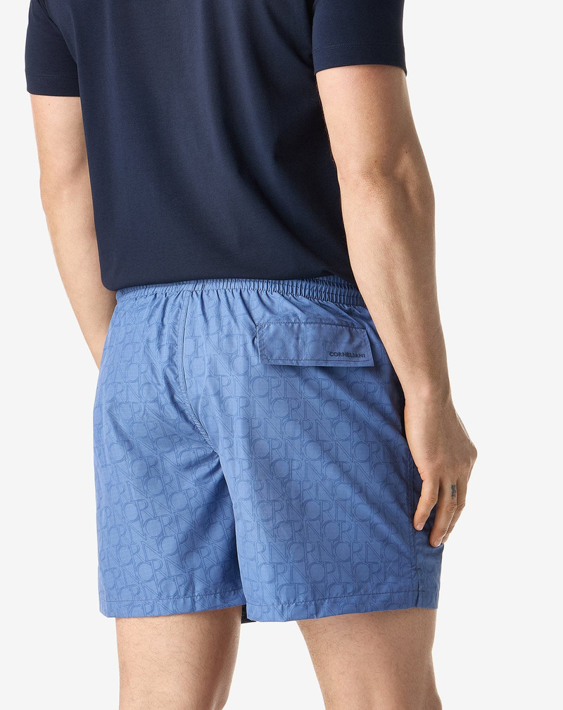 Short light blue boxer swimming trunks 4